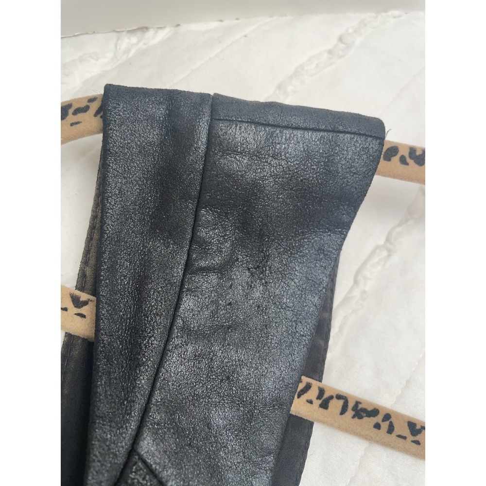 Vakko Black Lamb Leather Dress Womens Size 8 Bodycon LBD Vintage - Picture 7 of 10